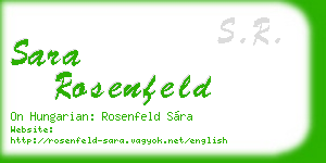 sara rosenfeld business card