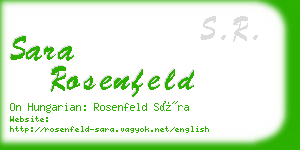 sara rosenfeld business card